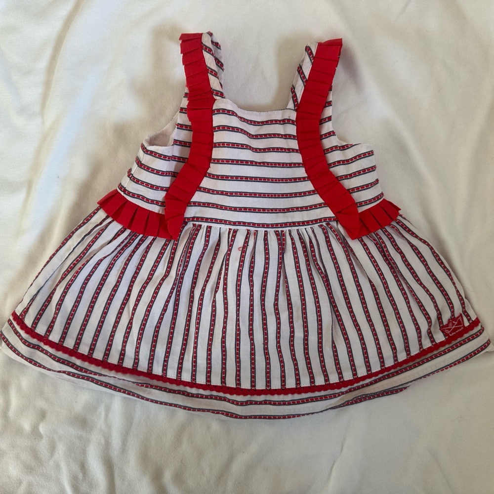 Red and White Striped Kids Formal Dress